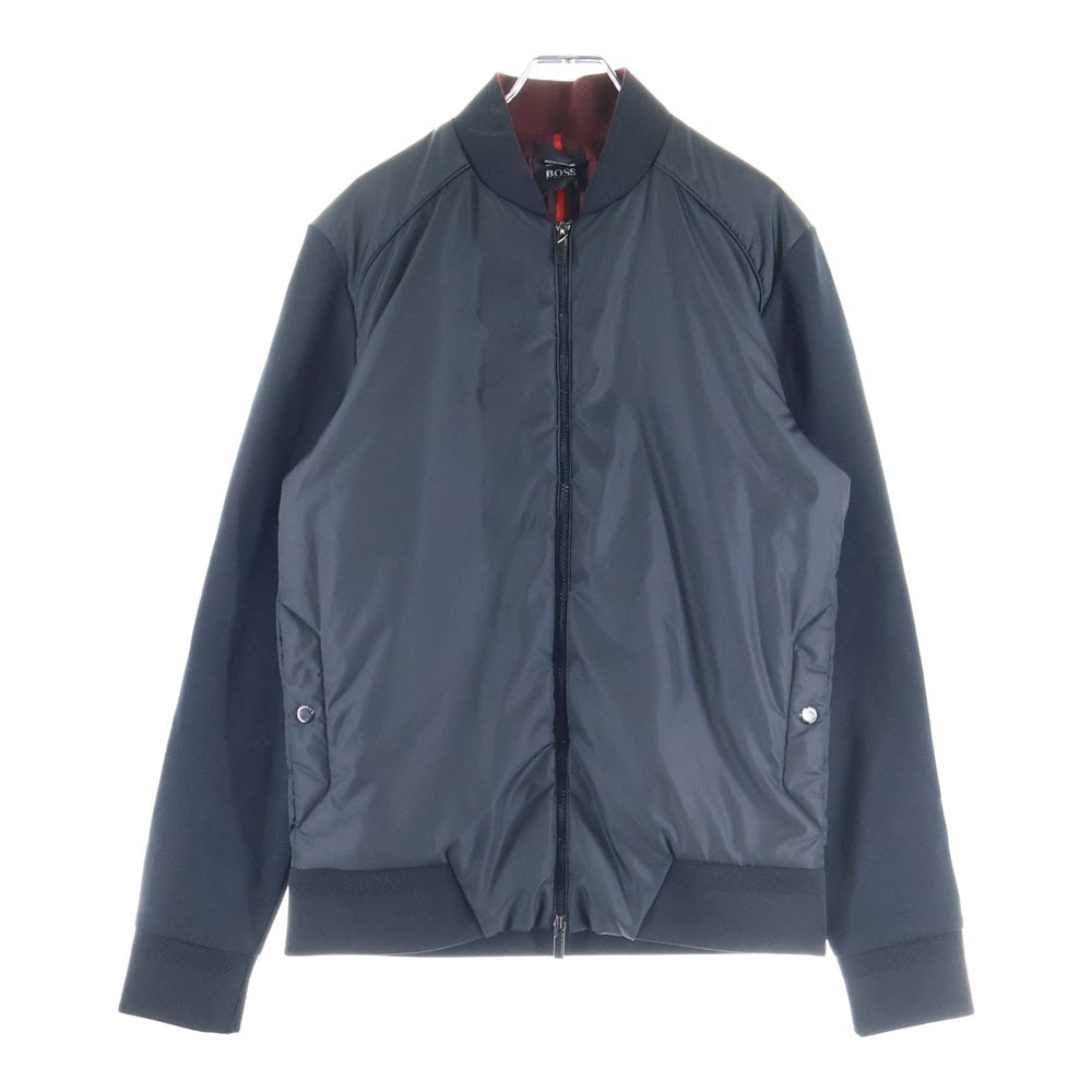 HUGO BOSS(ヒューゴボス) 袖切替デザイン ポリエステル フライトジャケット ブラック 50417349