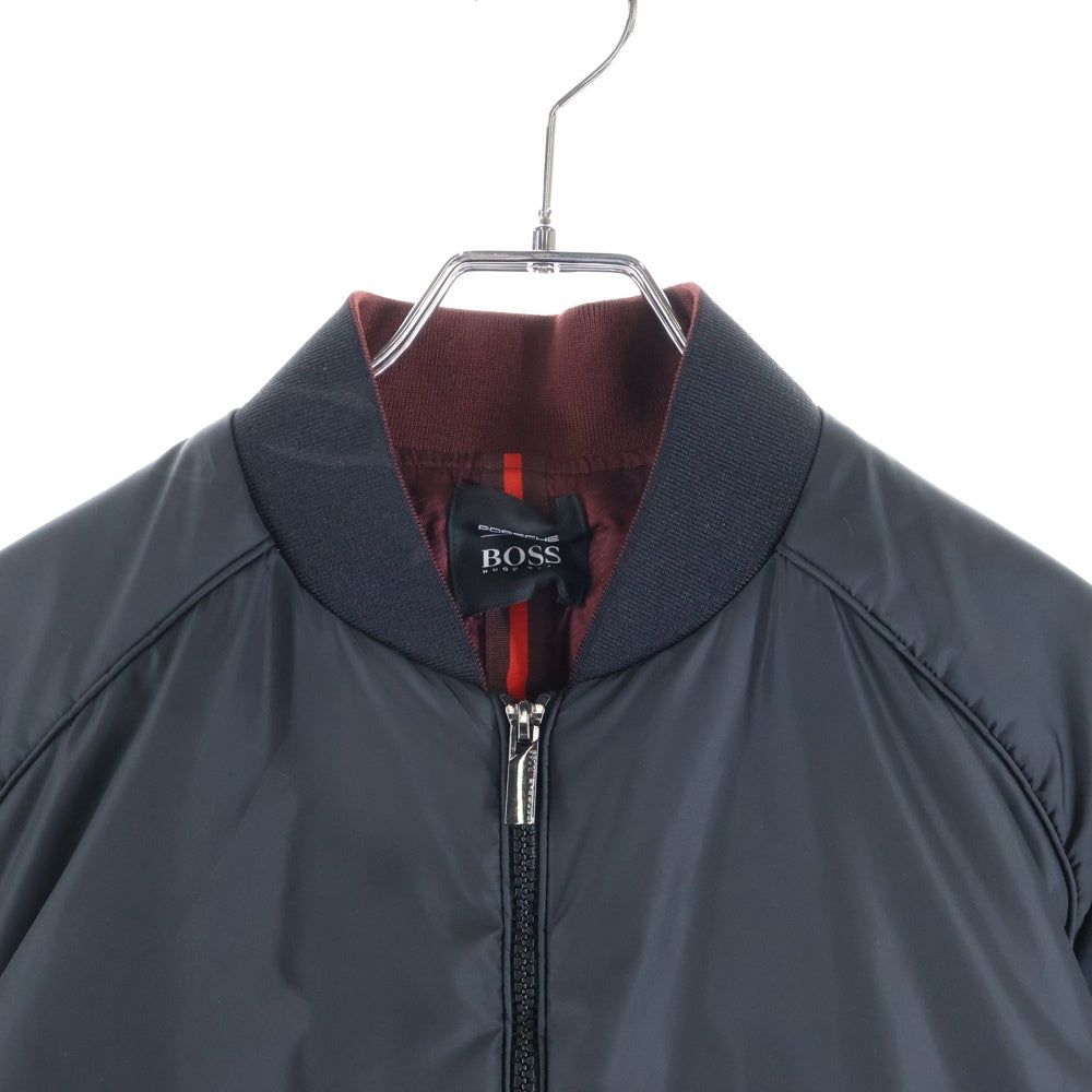 HUGO BOSS(ヒューゴボス) 袖切替デザイン ポリエステル フライトジャケット ブラック 50417349