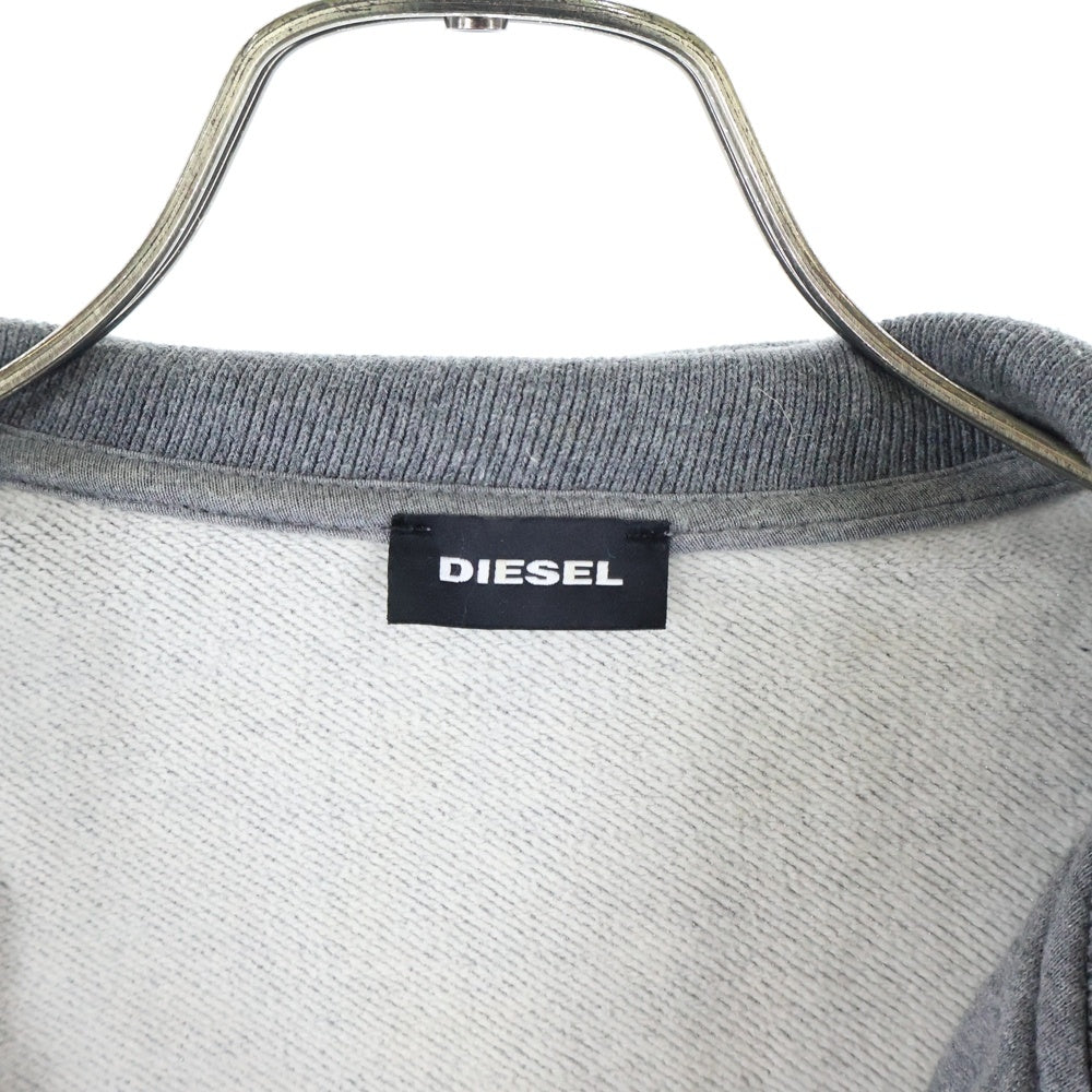 DIESEL(ディーゼル) アームロゴプリント スウェット ジップアップジャケット グレー