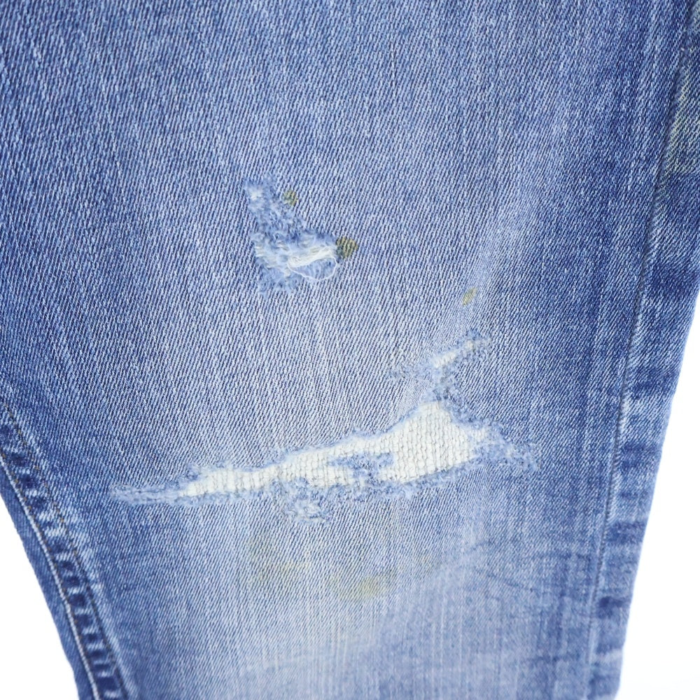 DIESEL(ディーゼル) THOMMER-T イタリア製 ダメージ加工 ジップフライ スリム デニムパンツ インディゴ 00SE3D