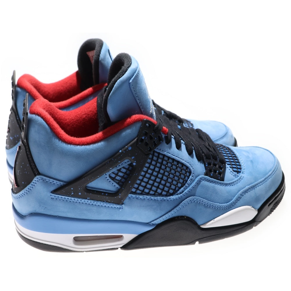 NIKE(ナイキ) ×TRAVIS SCOTT AIR JORDAN4 RETRO CACTUSJACK UNIVERSITYBLUE トラヴィススコット エアジョーダン4 レトロ カクタスジャック ハイカットスニーカー 308497-406