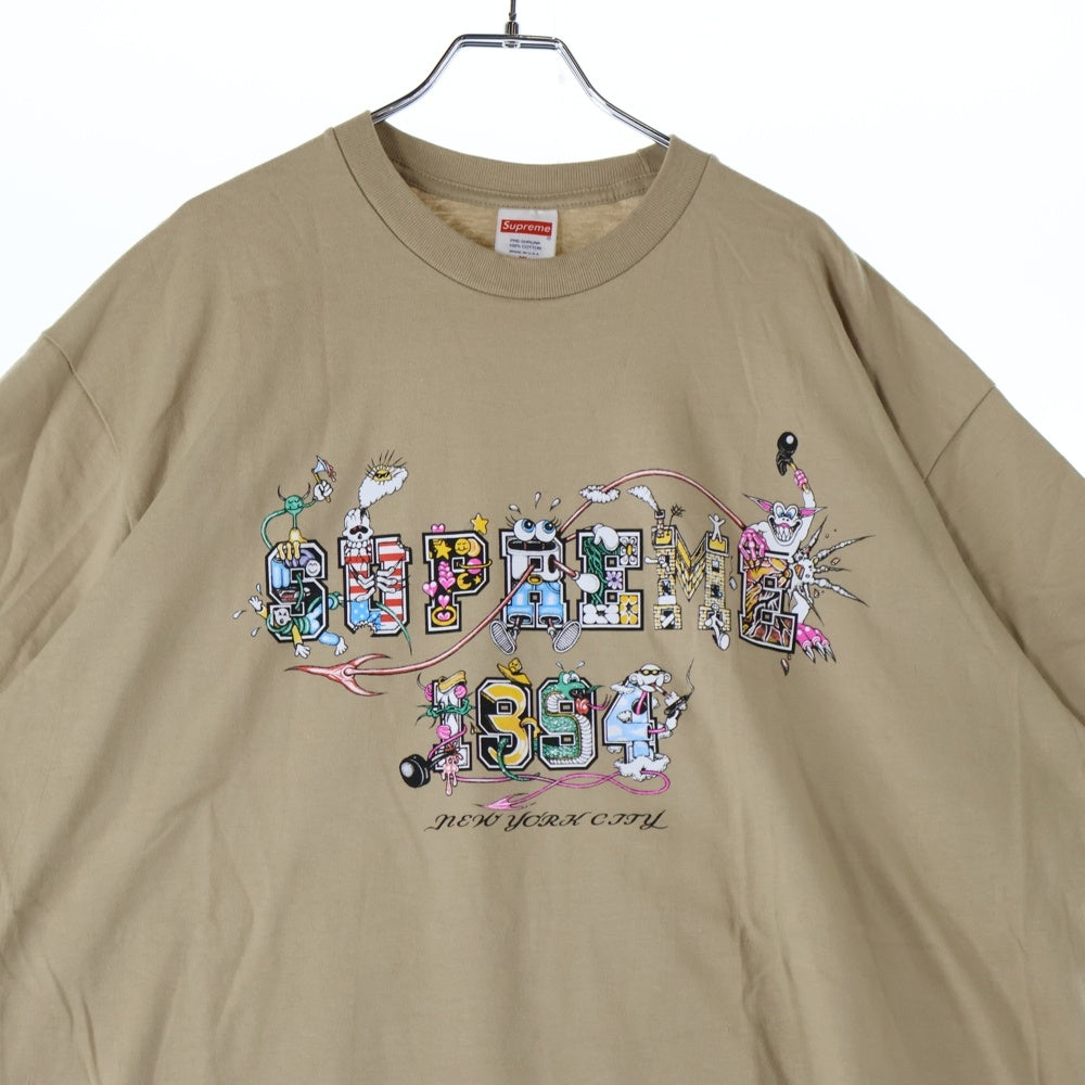 SUPREME(シュプリーム) 24SS Varsity Tee バーシティ クルーネック半袖Tシャツ カットソー ベージュ
