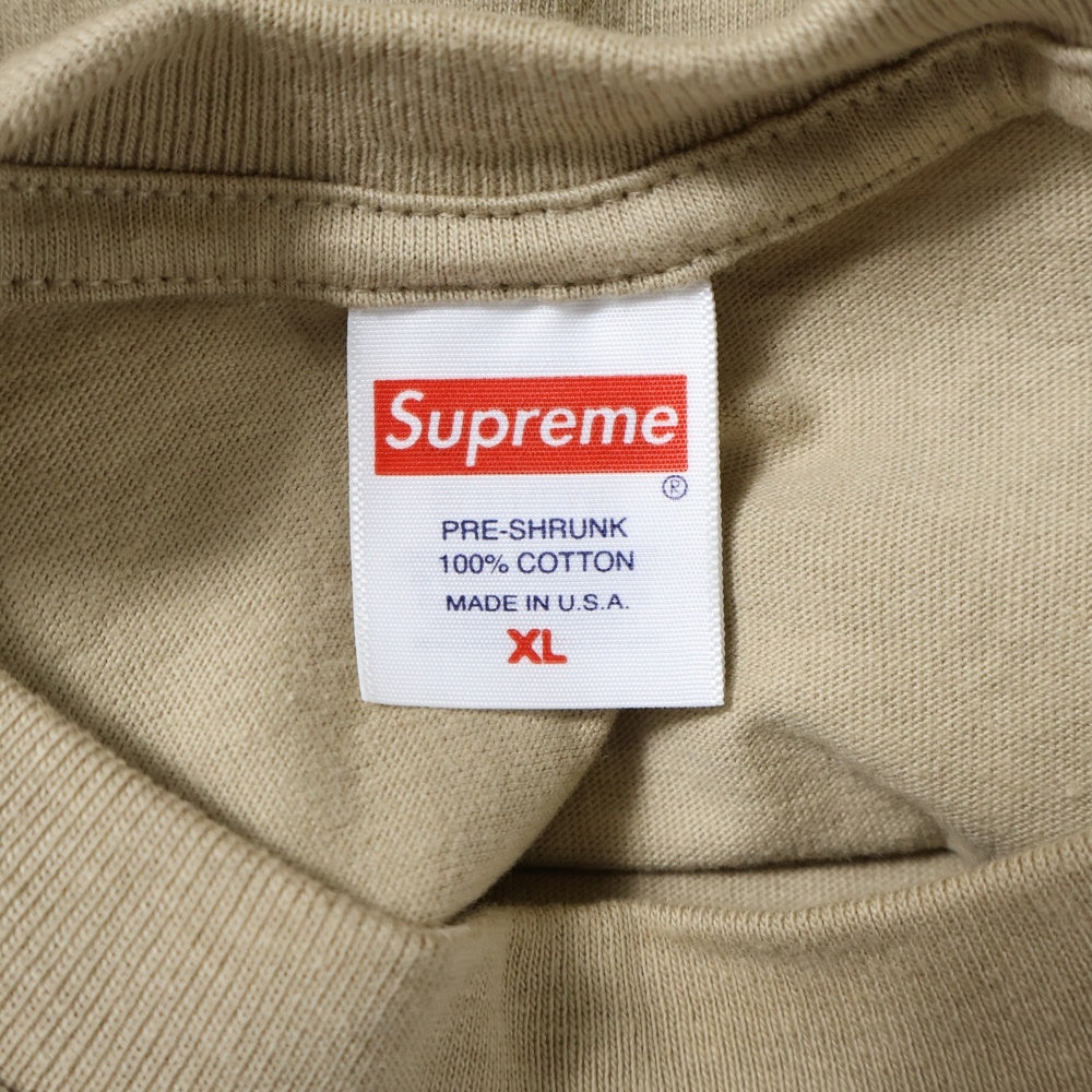 SUPREME(シュプリーム) 24SS Varsity Tee バーシティ クルーネック半袖Tシャツ カットソー ベージュ