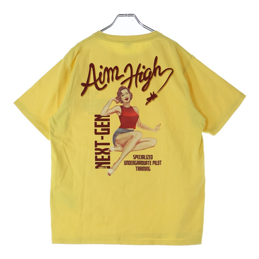 AVIREX(アヴィレックス) AIM HIGH T-SHIRT アイム ハイ クルーネック半袖Tシャツ カットソー イエロー 6113297
