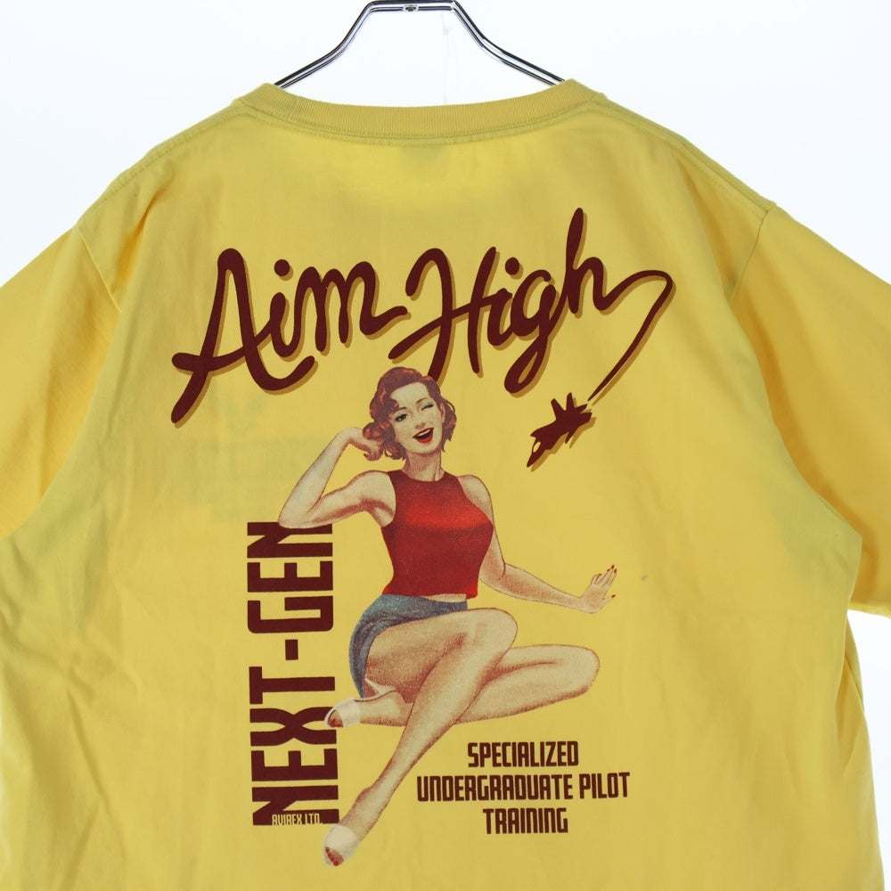 AVIREX(アヴィレックス) AIM HIGH T-SHIRT アイム ハイ クルーネック半袖Tシャツ カットソー イエロー 6113297
