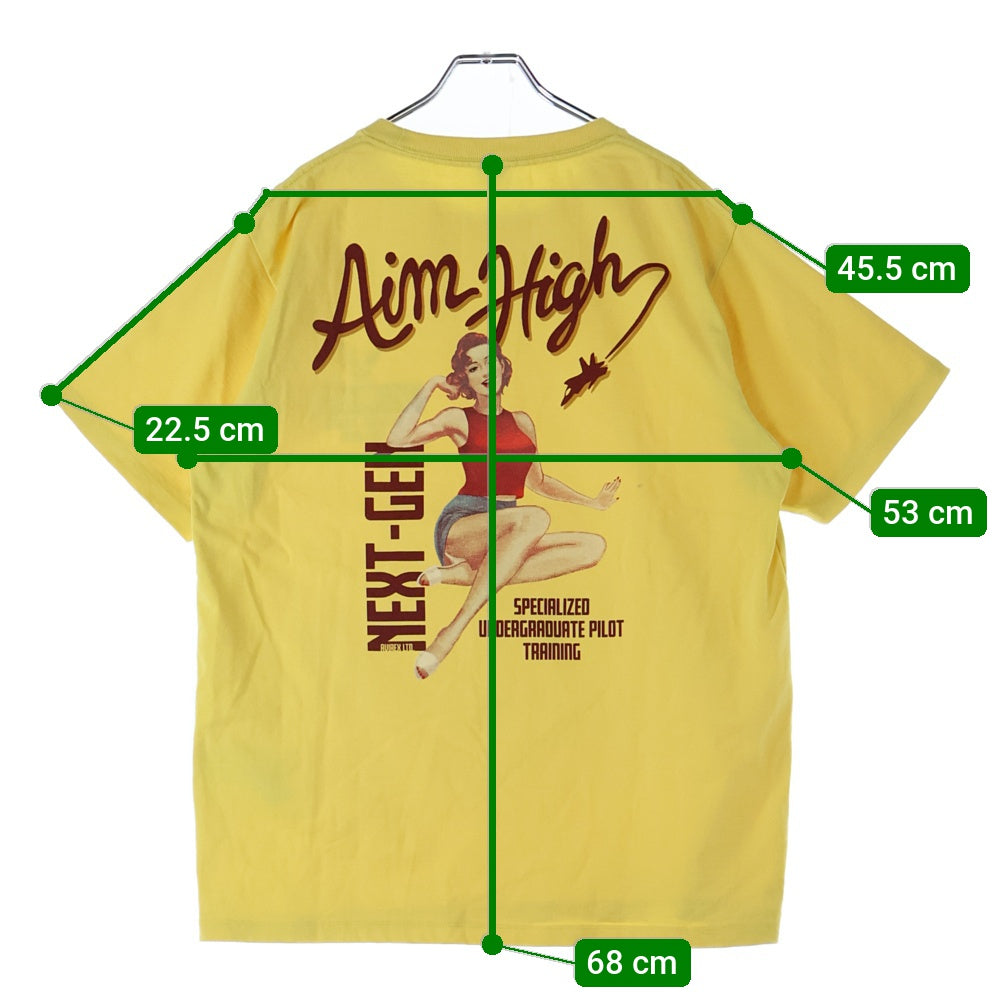 AVIREX(アヴィレックス) AIM HIGH T-SHIRT アイム ハイ クルーネック半袖Tシャツ カットソー イエロー 6113297