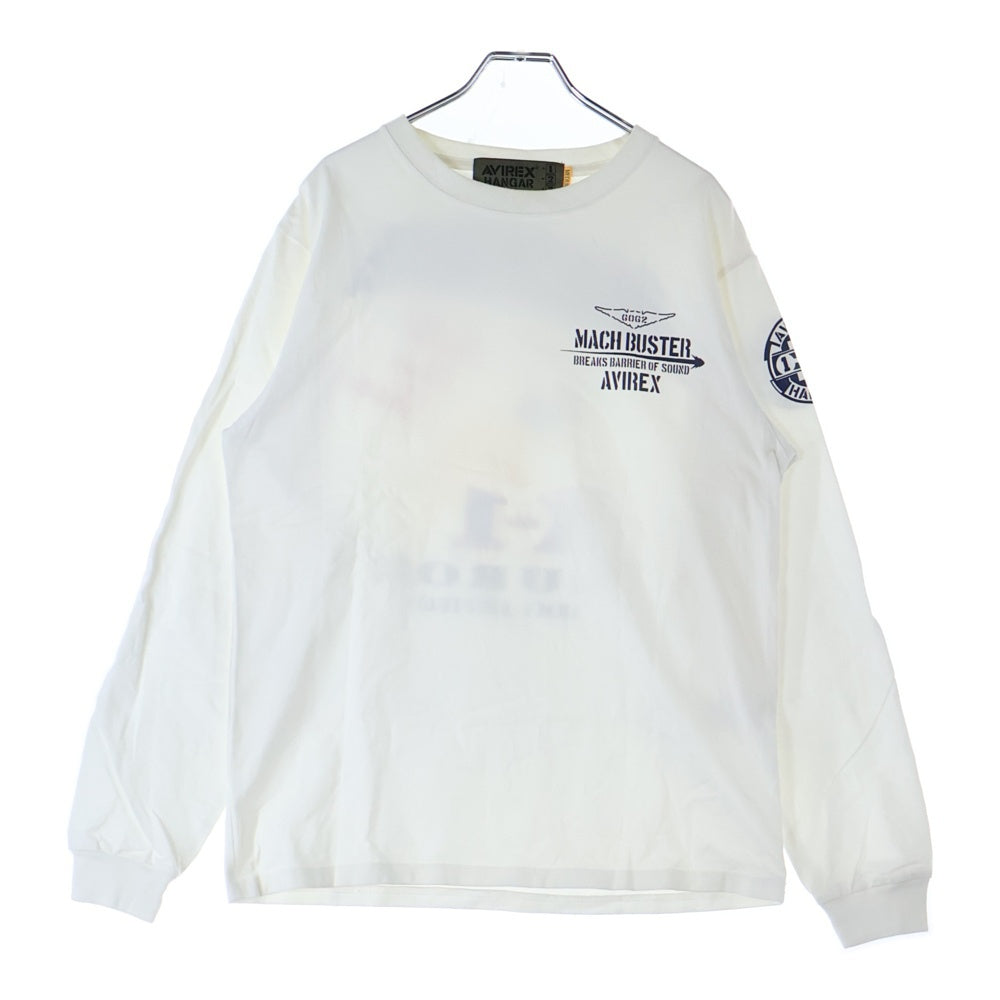 AVIREX(アヴィレックス) MACH BUSTER T-SHIRT マッチ バスター クルーネック長袖Tシャツ カットソー ホワイト 6103522