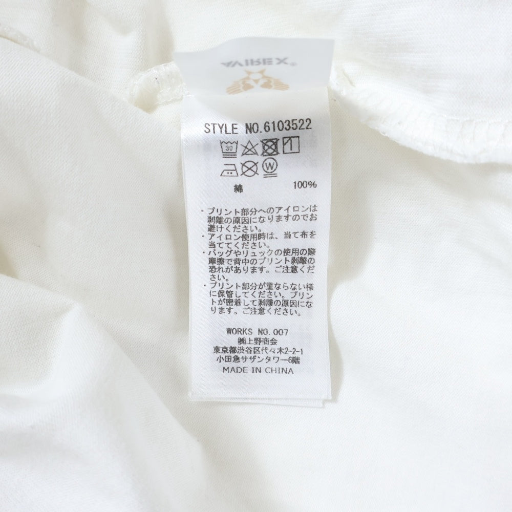 AVIREX(アヴィレックス) MACH BUSTER T-SHIRT マッチ バスター クルーネック長袖Tシャツ カットソー ホワイト 6103522