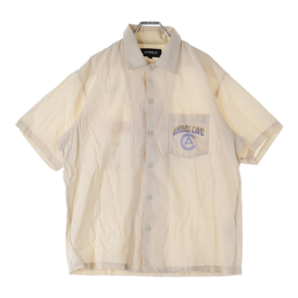 AVIREX(アヴィレックス) ピンナップガールプリント ショートスリーブ オープンカラーシャツ ベージュ 6125099