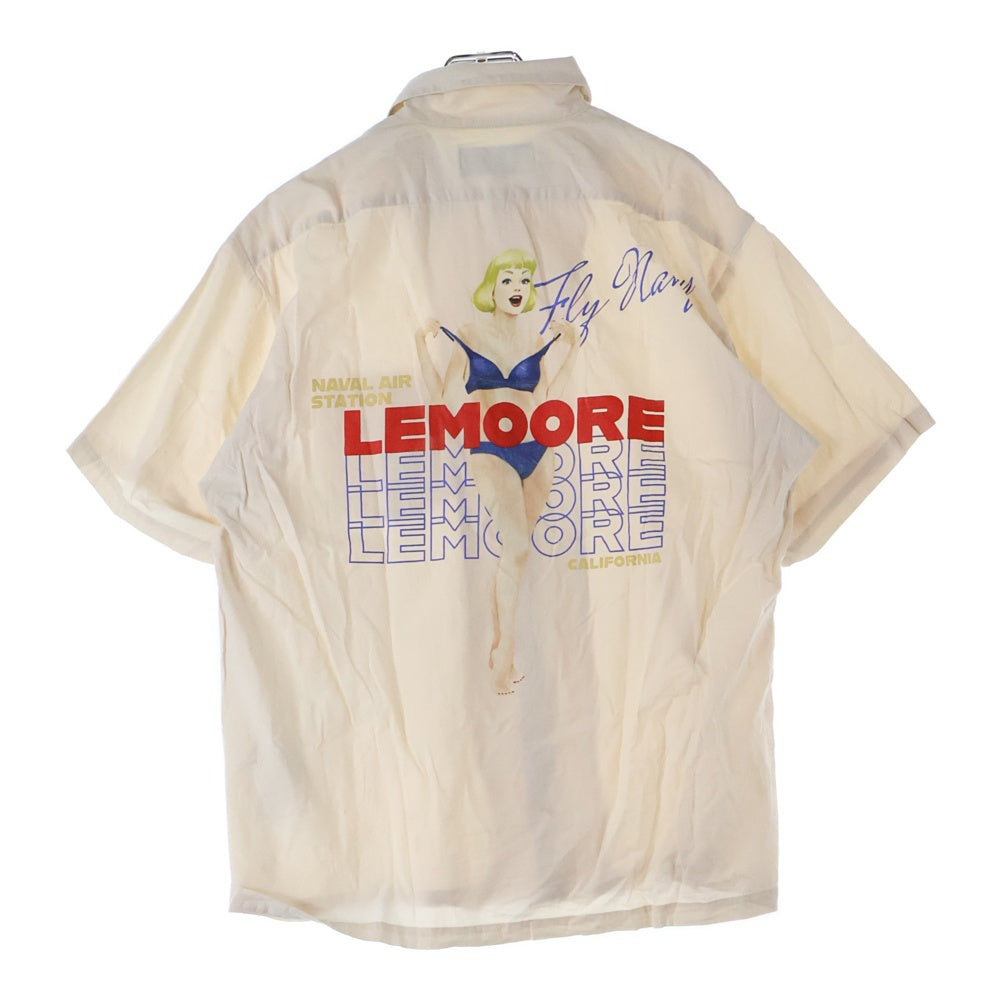 AVIREX(アヴィレックス) ピンナップガールプリント ショートスリーブ オープンカラーシャツ ベージュ 6125099
