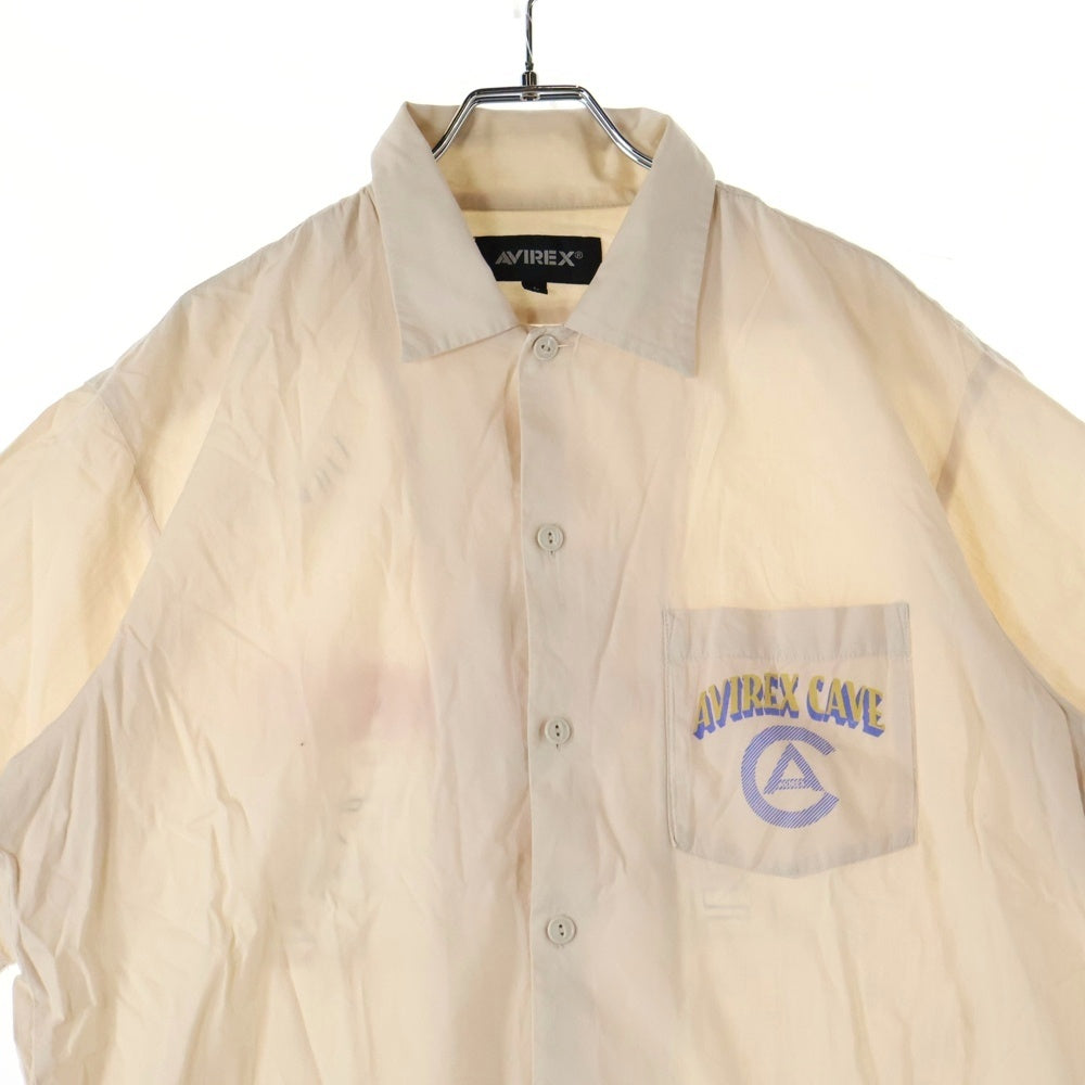 AVIREX(アヴィレックス) ピンナップガールプリント ショートスリーブ オープンカラーシャツ ベージュ 6125099