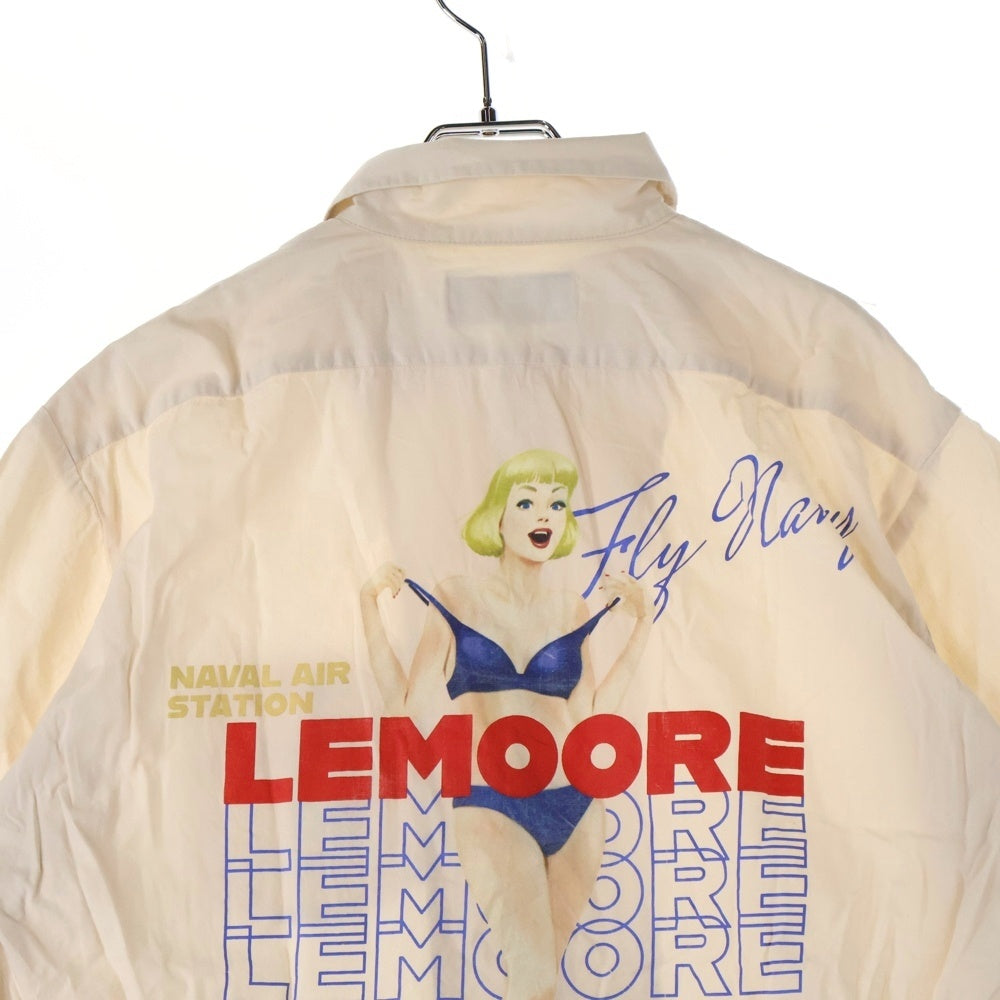 AVIREX(アヴィレックス) ピンナップガールプリント ショートスリーブ オープンカラーシャツ ベージュ 6125099