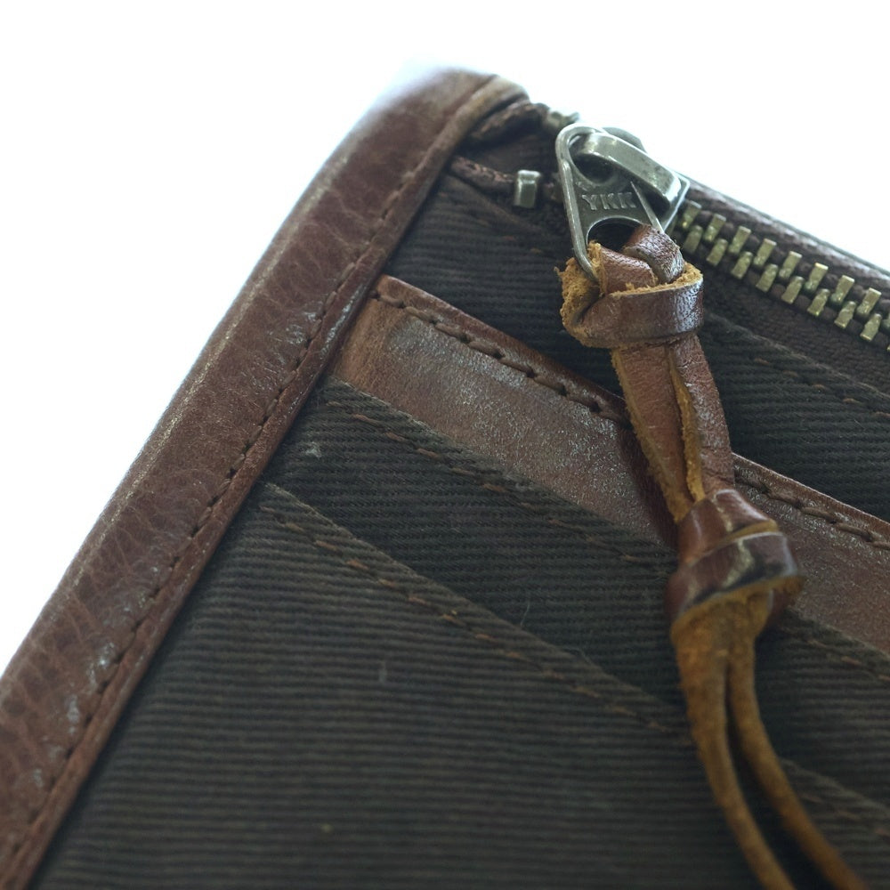 NO BRAND(ノーブランド) SNOOPY スヌーピー レザー 二つ折り財布 コンパクトウォレット ブラウン