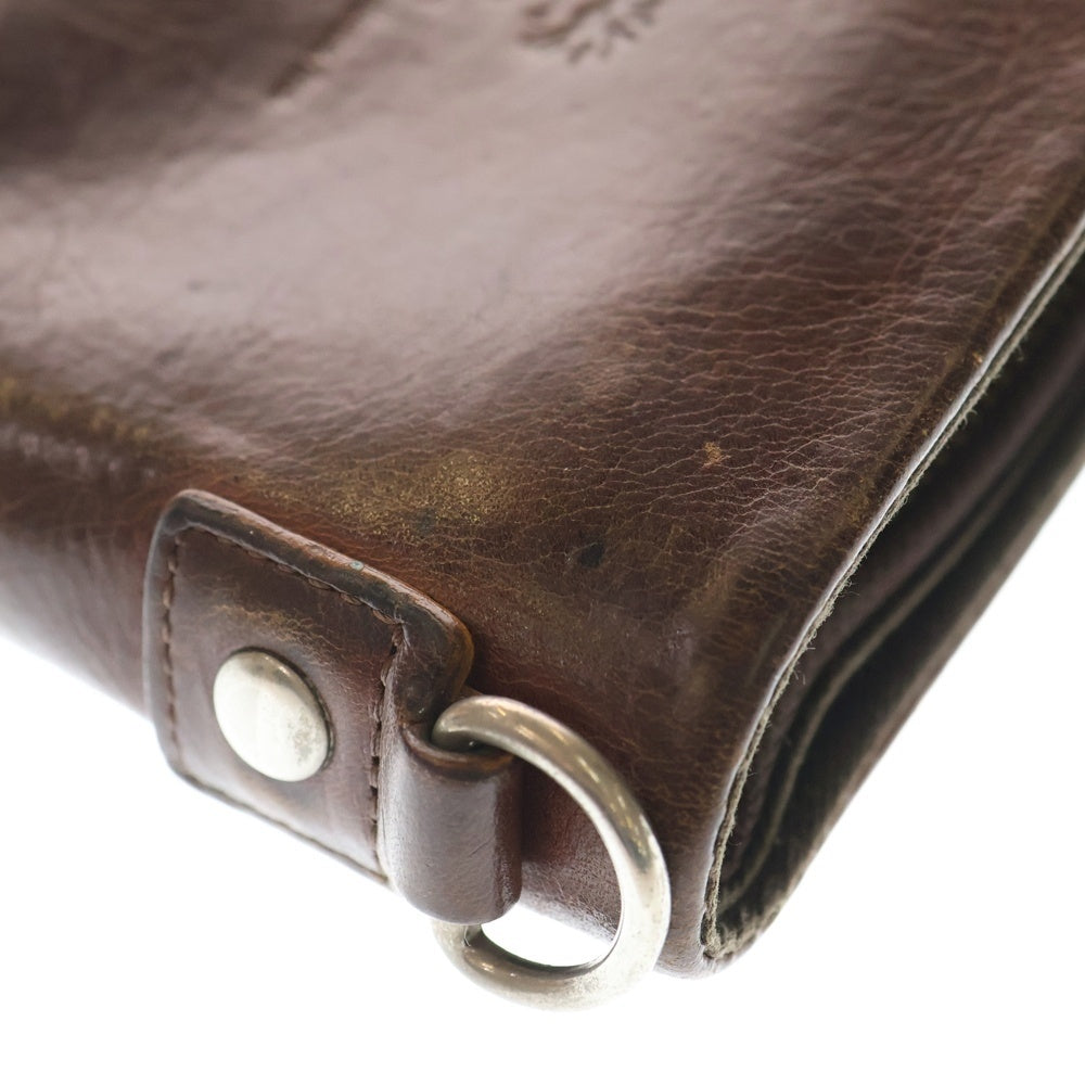 NO BRAND(ノーブランド) SNOOPY スヌーピー レザー 二つ折り財布 コンパクトウォレット ブラウン