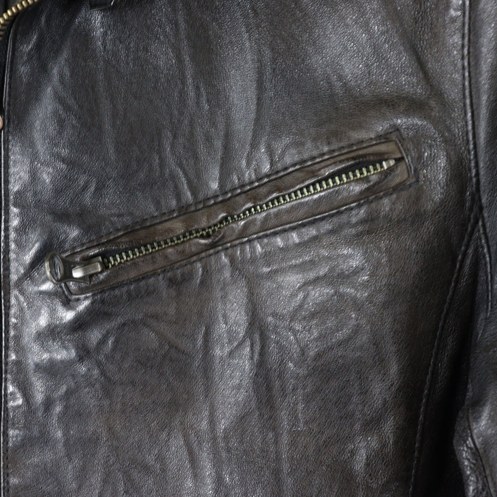 NO BRAND(ノーブランド) AND A アンドエー ピッグスキン レザージャケット ブラック 2091004