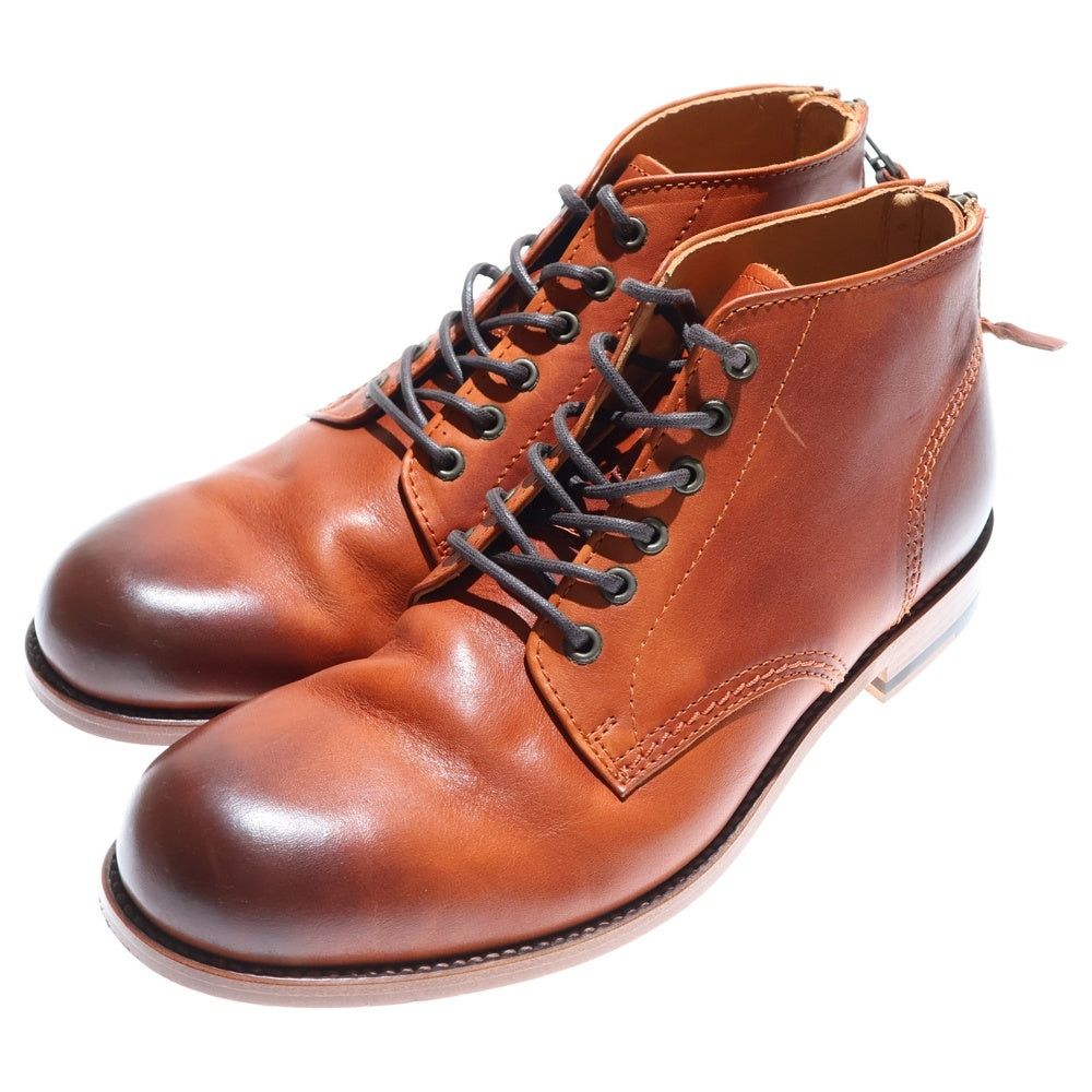 PADRONE(パドローネ) ×AND A ショート カウレザー ポインテッドトゥ レースアップブーツ ブラウン PA8054-1201-12A