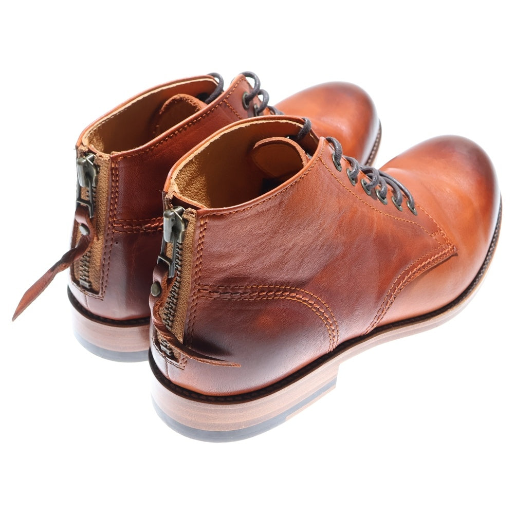 PADRONE(パドローネ) ×AND A ショート カウレザー ポインテッドトゥ レースアップブーツ ブラウン PA8054-1201-12A