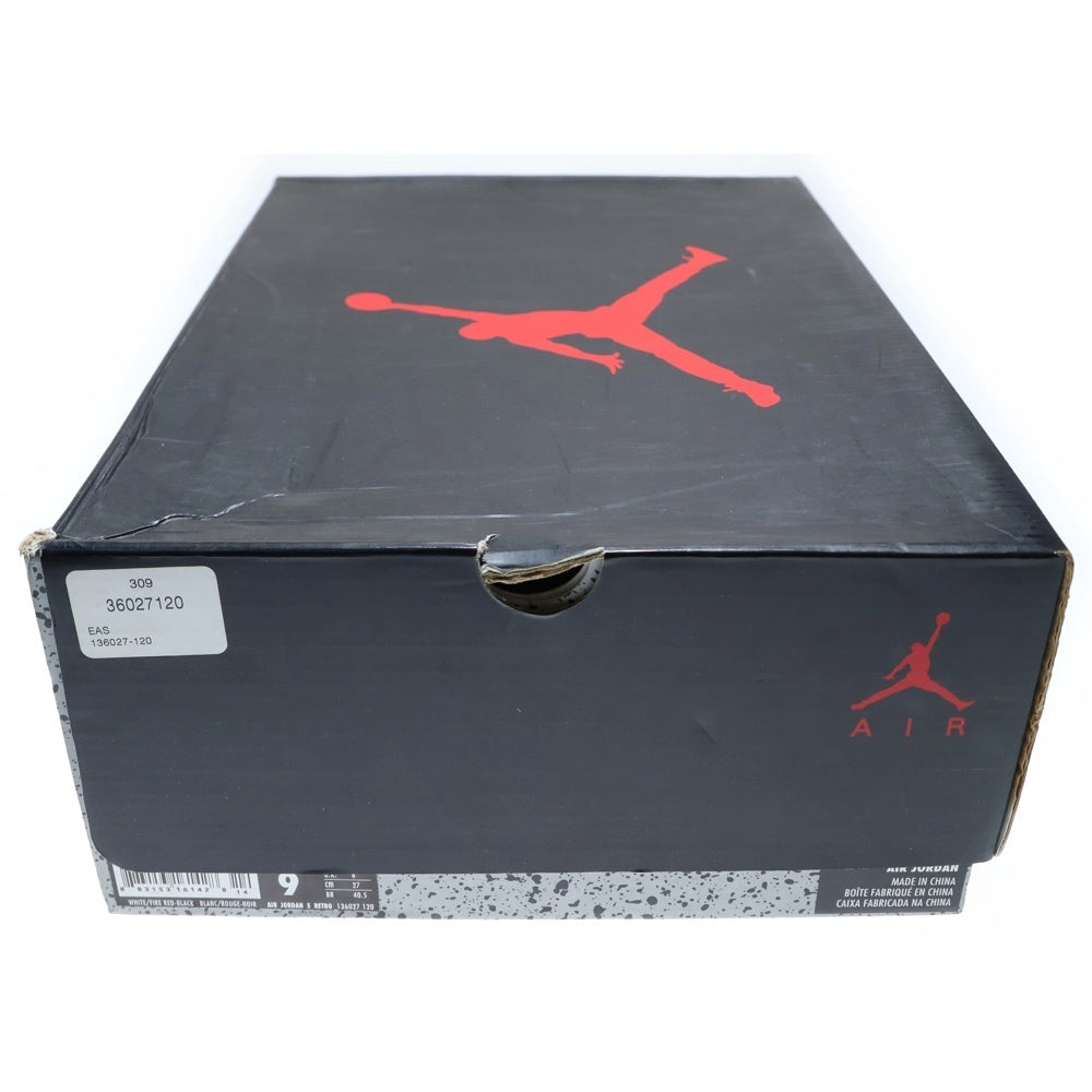 NIKE(ナイキ) 【観賞用 2013年】AIR JORDAN 5 RETRO OG FIRE RED エアジョーダン レトロ ファイアレッド ハイカットスニーカー ホワイト/レッド US9/27cm 136027-120