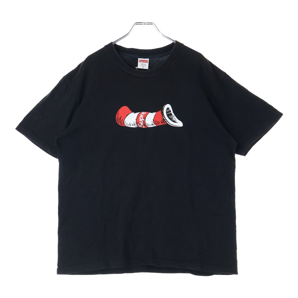 SUPREME(シュプリーム) 18AW Cat in the Hat Tee キャットインザハット イラストプリント クルーネック半袖Tシャツ カットソー ブラック
