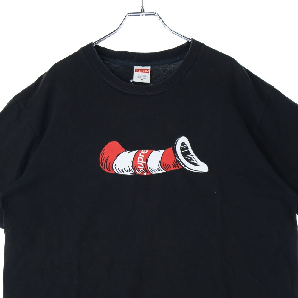 SUPREME(シュプリーム) 18AW Cat in the Hat Tee キャットインザハット イラストプリント クルーネック半袖Tシャツ カットソー ブラック