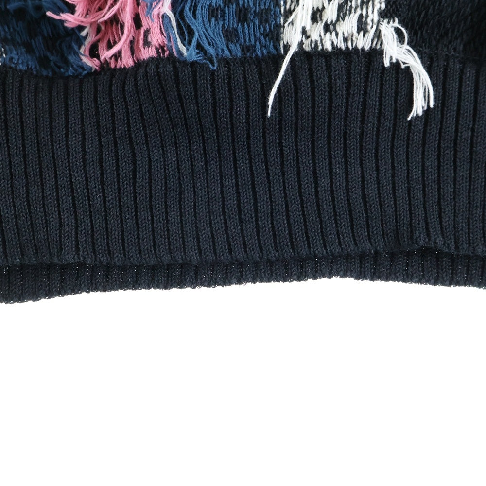 Sacai(サカイ) 22SS RUG JACQUARD KNIT PULLOVER ラグ ジャガード カンガルーポケット ナイロン切り替え プルオーバー ニット セーター マルチ 22-02749M