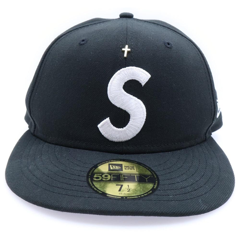 SUPREME(シュプリーム) 24SS ×NEW ERA Gold Cross S Logo Cap ニューエラ ゴールド クロス エスロゴデザイン ベースボールキャップ ブラック
