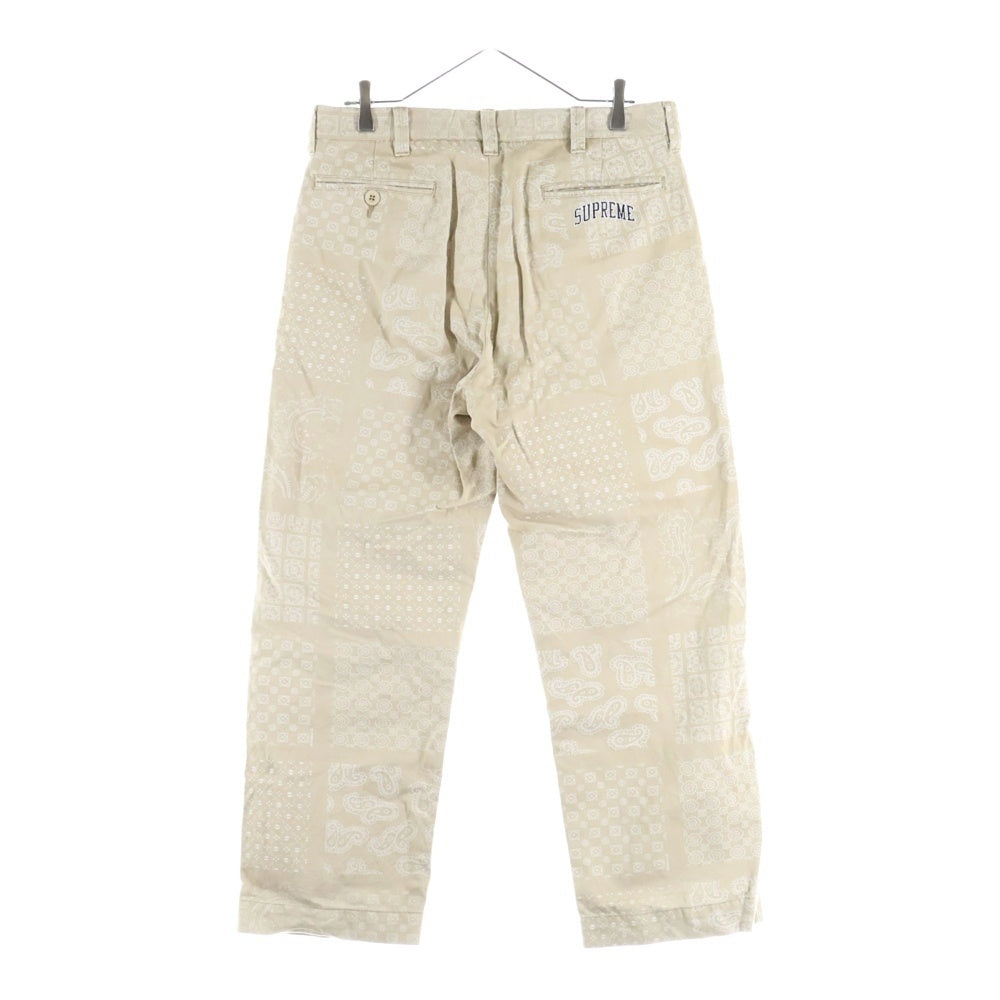 SUPREME(シュプリーム) 20SS Paisley Grid Chino Pant ペイズリー柄 グリッド ボタンフライ チノパンツ ベージュ