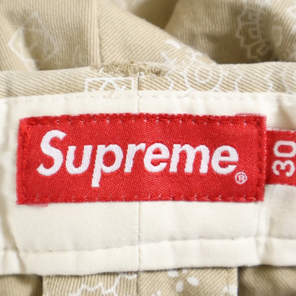 SUPREME(シュプリーム) 20SS Paisley Grid Chino Pant ペイズリー柄 グリッド ボタンフライ チノパンツ ベージュ