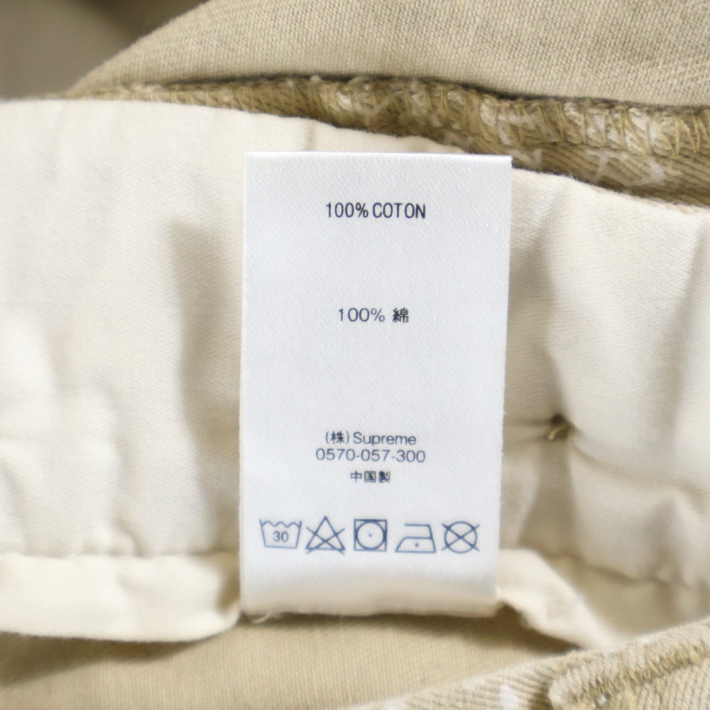 SUPREME(シュプリーム) 20SS Paisley Grid Chino Pant ペイズリー柄 グリッド ボタンフライ チノパンツ ベージュ