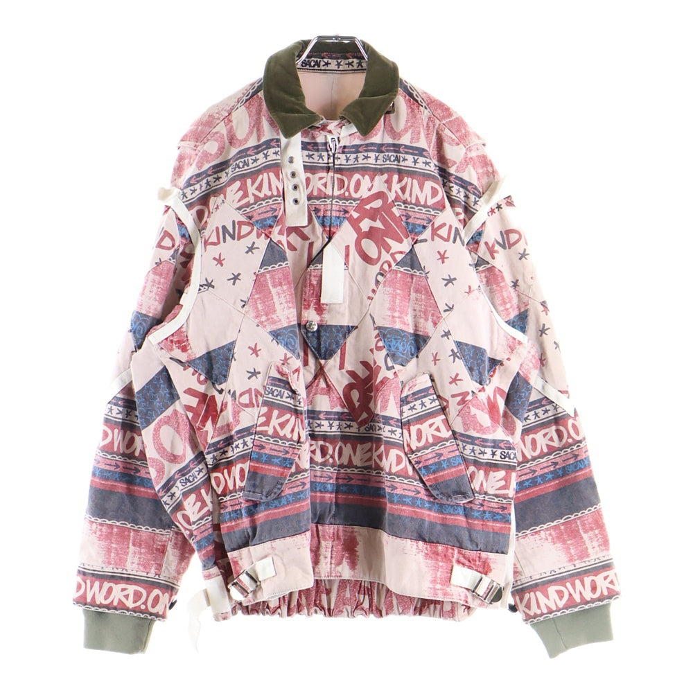 Sacai(サカイ) 23SS ERIC HAZE DENIM BLOUSON エリック ヘインズ マルチポケット 総柄 デニムジャケット ピンク 23-02970M