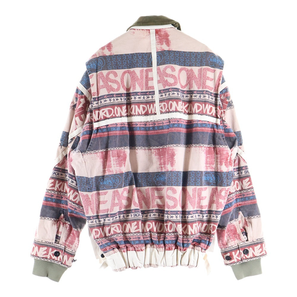 Sacai(サカイ) 23SS ERIC HAZE DENIM BLOUSON エリック ヘインズ マルチポケット 総柄 デニムジャケット ピンク 23-02970M