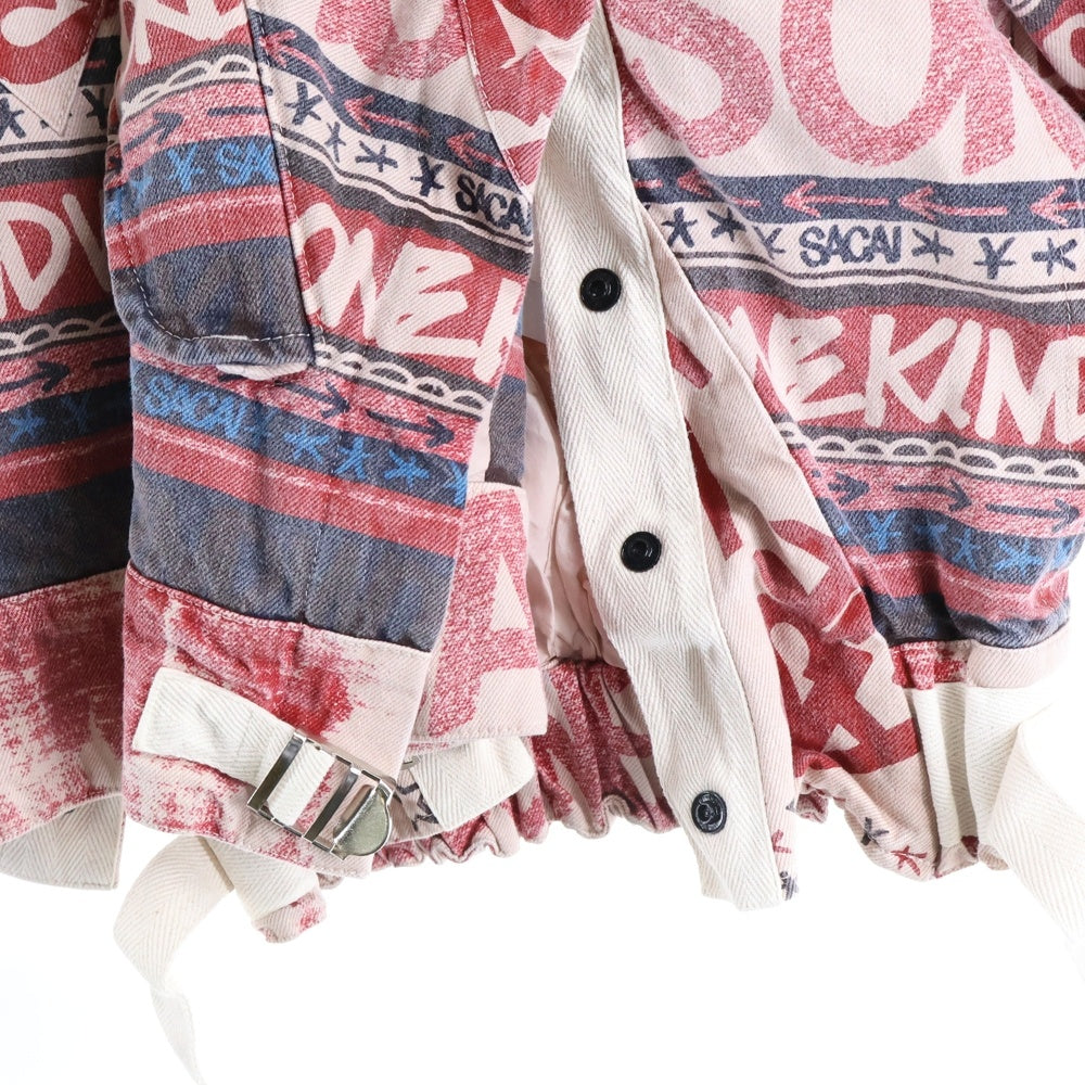 Sacai(サカイ) 23SS ERIC HAZE DENIM BLOUSON エリック ヘインズ マルチポケット 総柄 デニムジャケット ピンク 23-02970M