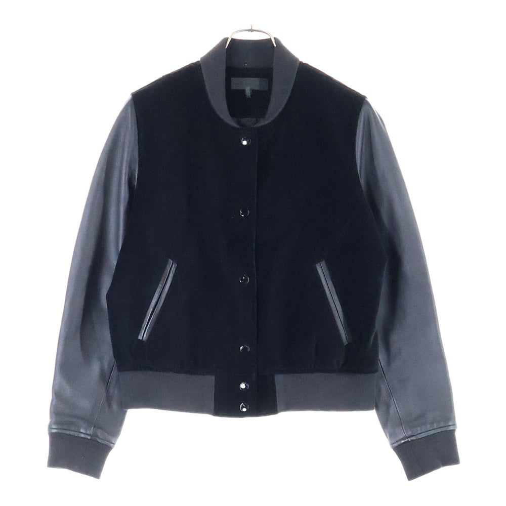 rag & bone(ラグアンドボーン) ラムレザースリーブ スタジアムジャンパー ブルゾン ブラック