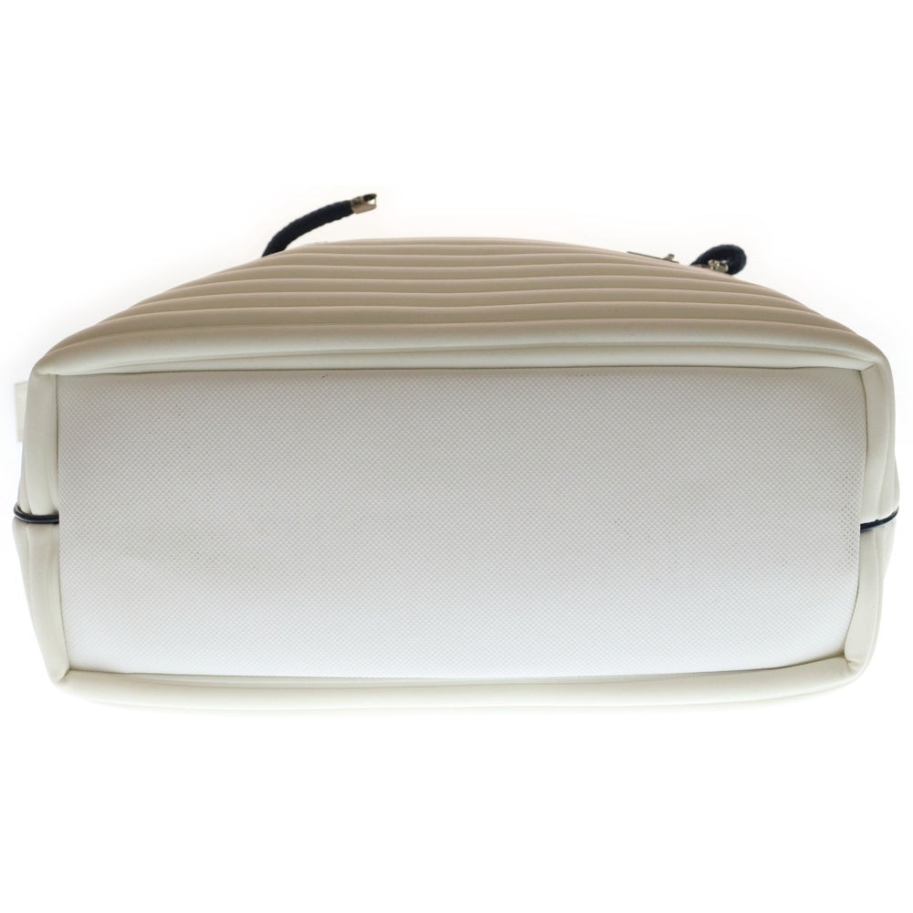 NO BRAND(ノーブランド) L4K3 レーク Queen Lake クイーンレーク ロゴキーチェーン付 ネオプレン トートバッグ ホワイト QL-801JP