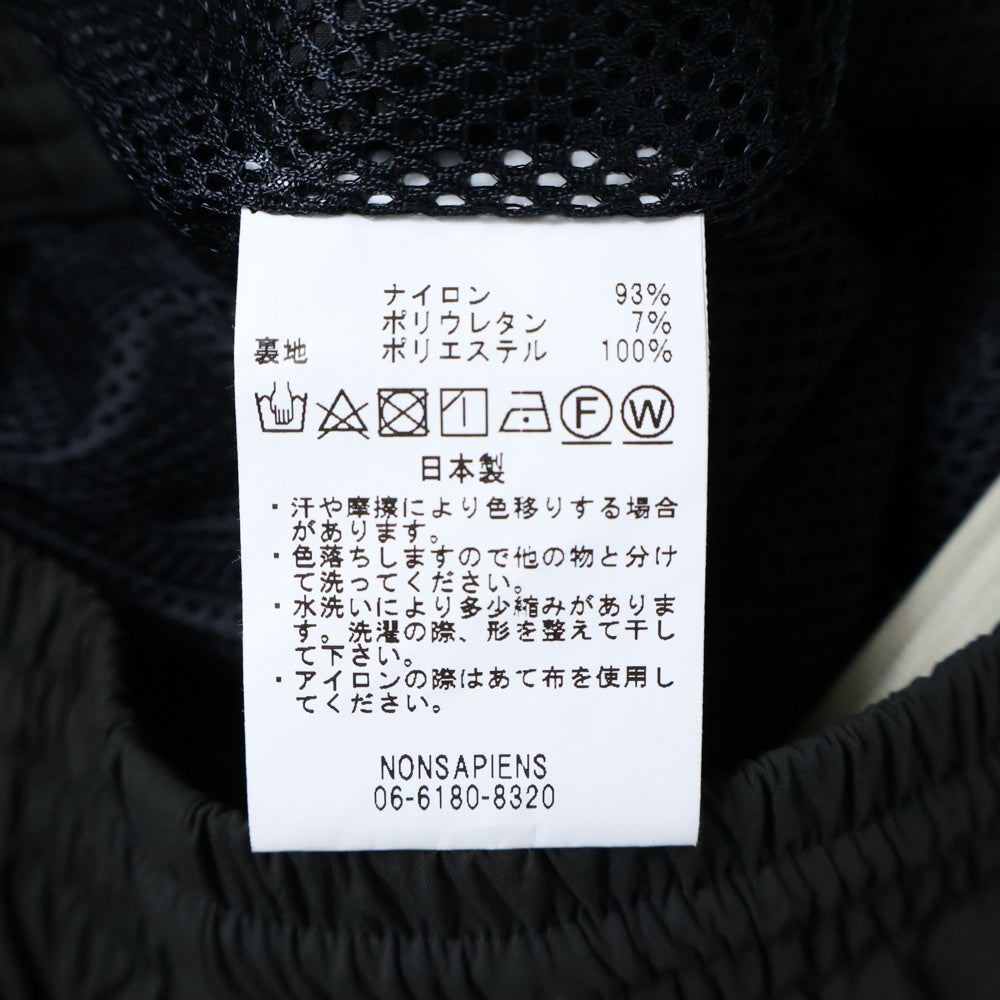 NONSAPIENS(ノンサピエンス) NONSAPIENS ノンサピエンス ドローストリング ナイロン イージーパンツ ブラック