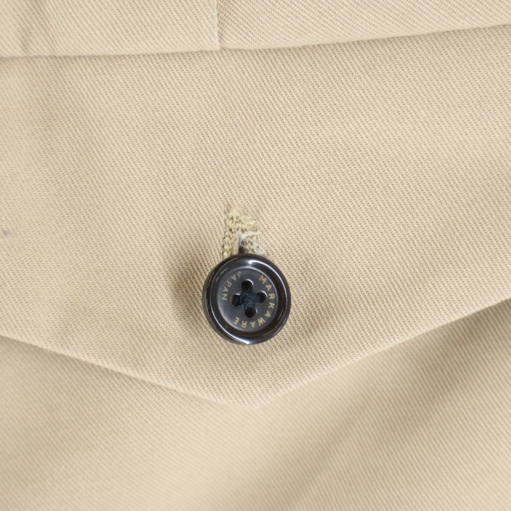 MARKAWARE(マーカウェア) FLAT FRONT TROUSERS ORGANIC COTTON DRY TWILL フラットフロントトラウザー オーガニックコットンドライツイル パンツ ベージュ A21B-09PT02C