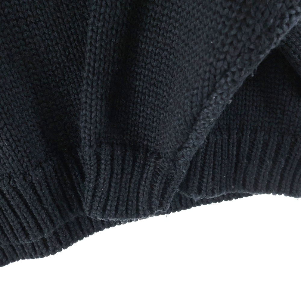 WTAPS(ダブルタップス) 23AW CREW NECK 01 SWEATER POLY. T-ROCK バックロゴエンブロイダリー クルーネックニットスウェット セーター ブラック 232MADT-KNM04