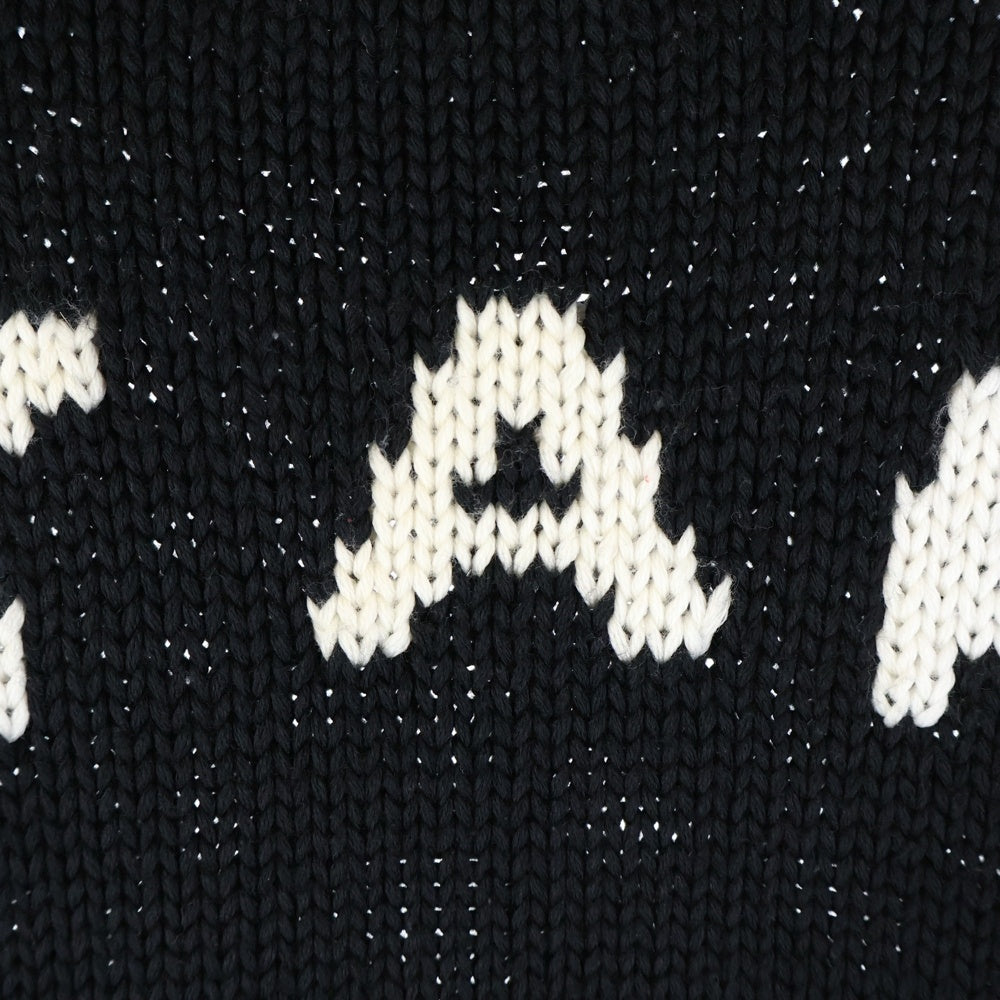 WTAPS(ダブルタップス) 23AW CREW NECK 01 SWEATER POLY. T-ROCK バックロゴエンブロイダリー クルーネックニットスウェット セーター ブラック 232MADT-KNM04