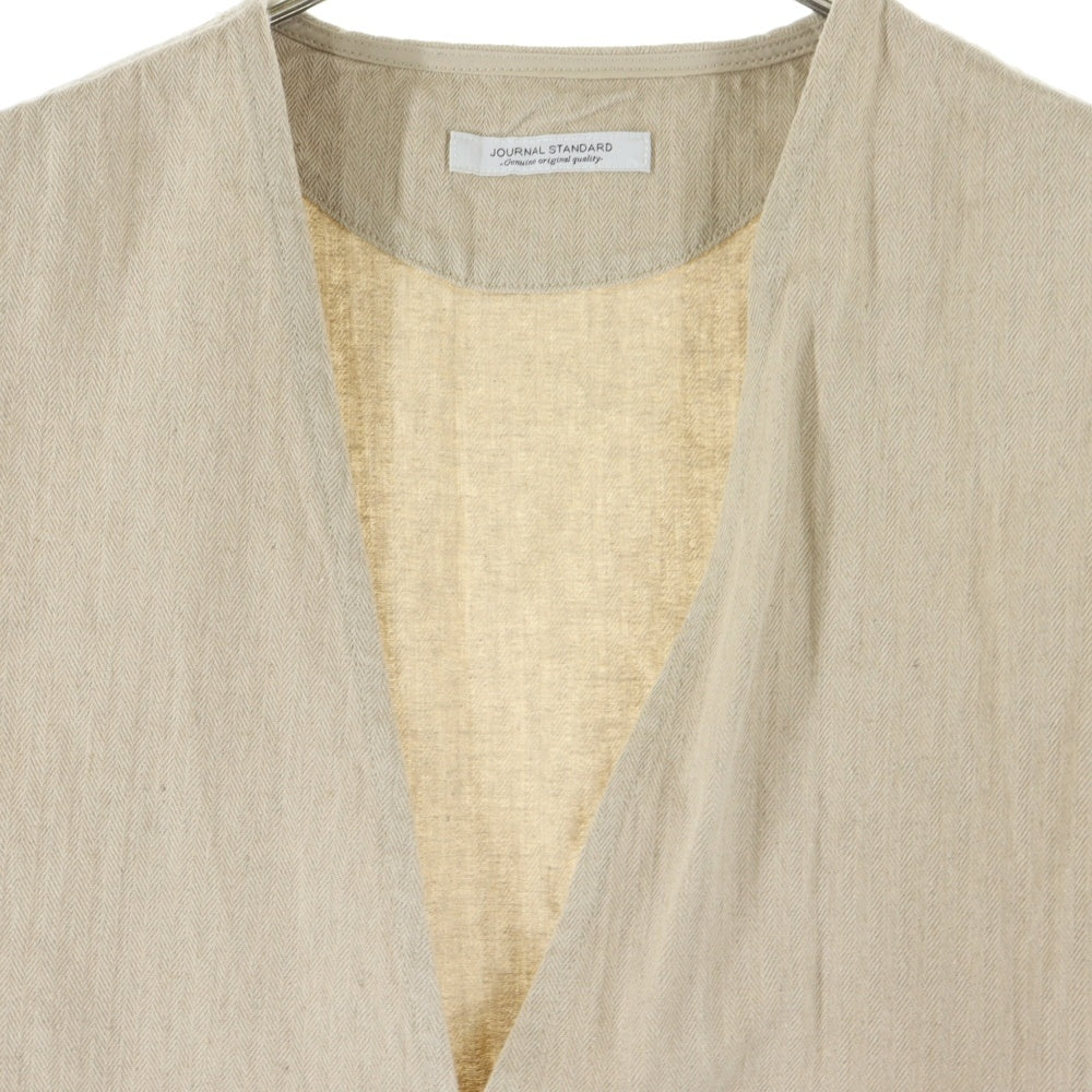 JOURNAL STANDARD(ジャーナルスタンダード) リネン混 ヘリンボーンベスト アイボリー 24-011-600-2160-1-0