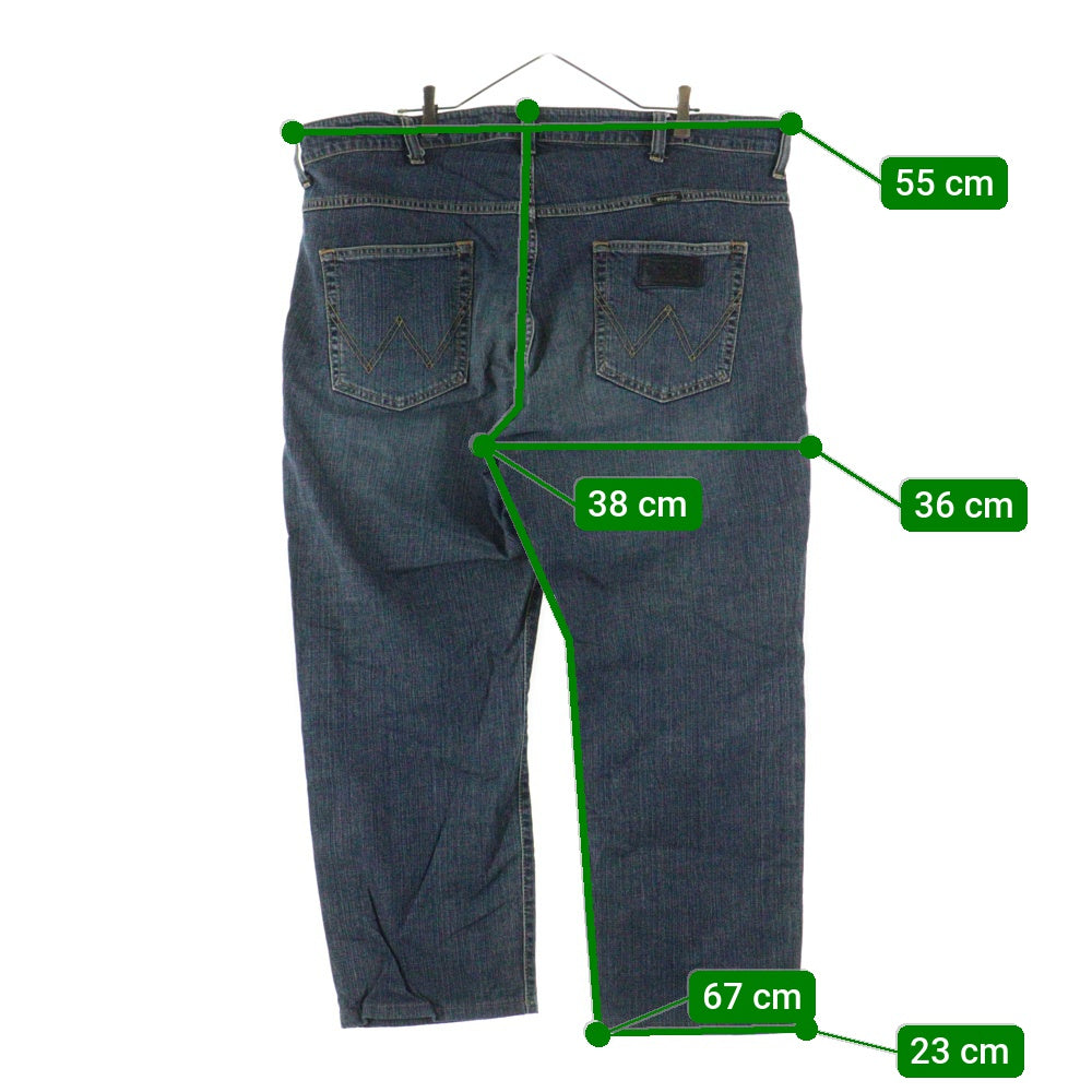 Wrangler(ラングラー) 内ロゴエンブロイダリー ボタンフライ ストレートデニムパンツ インディゴ W04233