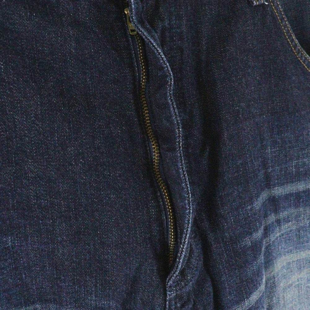 Wrangler(ラングラー) ユーズド プロセシング ボタンフライ ストレートデニムパンツ インディゴ W01303