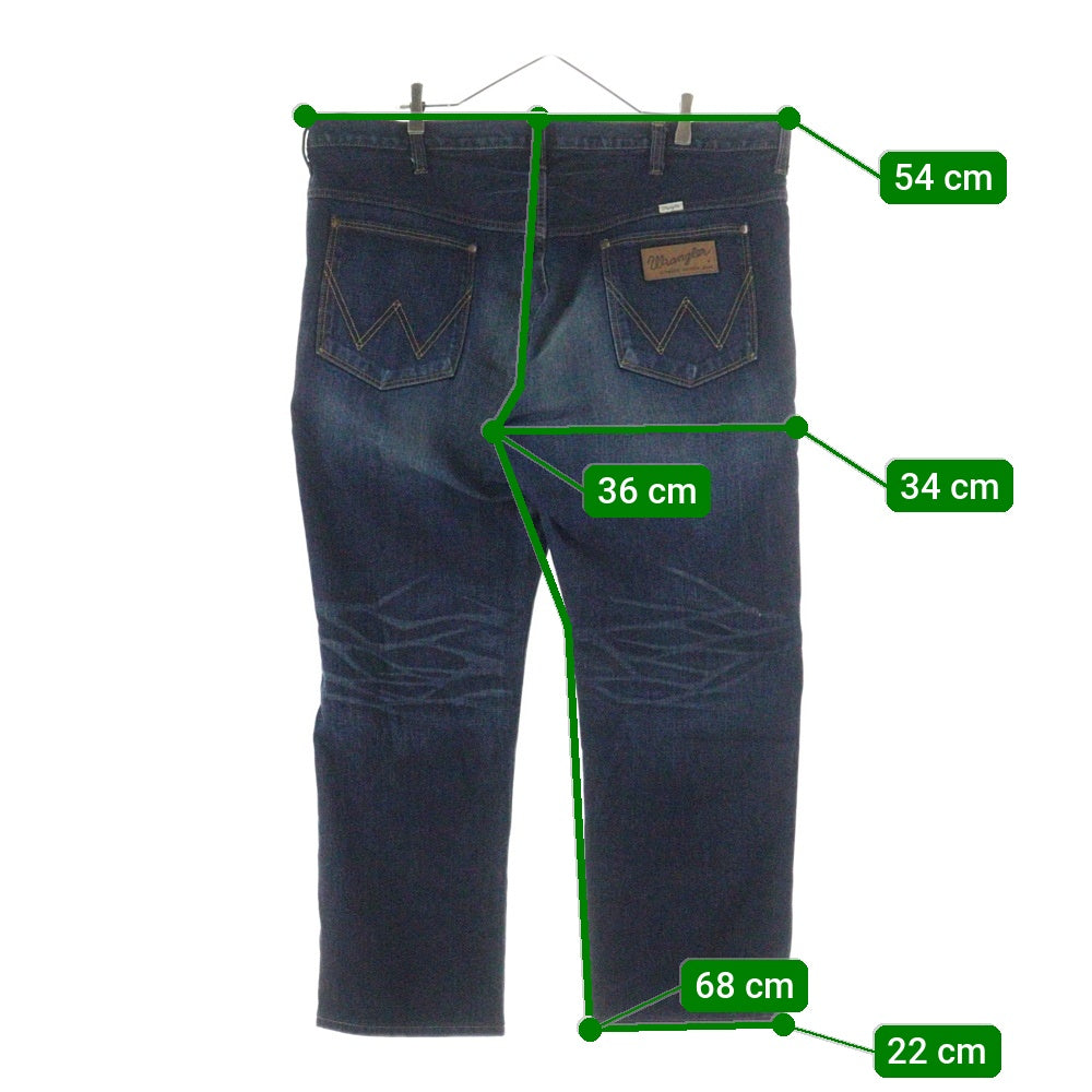 Wrangler(ラングラー) ユーズド プロセシング ボタンフライ ストレートデニムパンツ インディゴ W01303