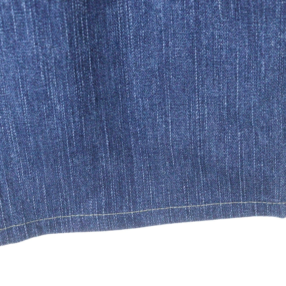 Wrangler(ラングラー) ブラウンロゴパッチ ボタンフライ ストレートデニムパンツ インディゴ W0383