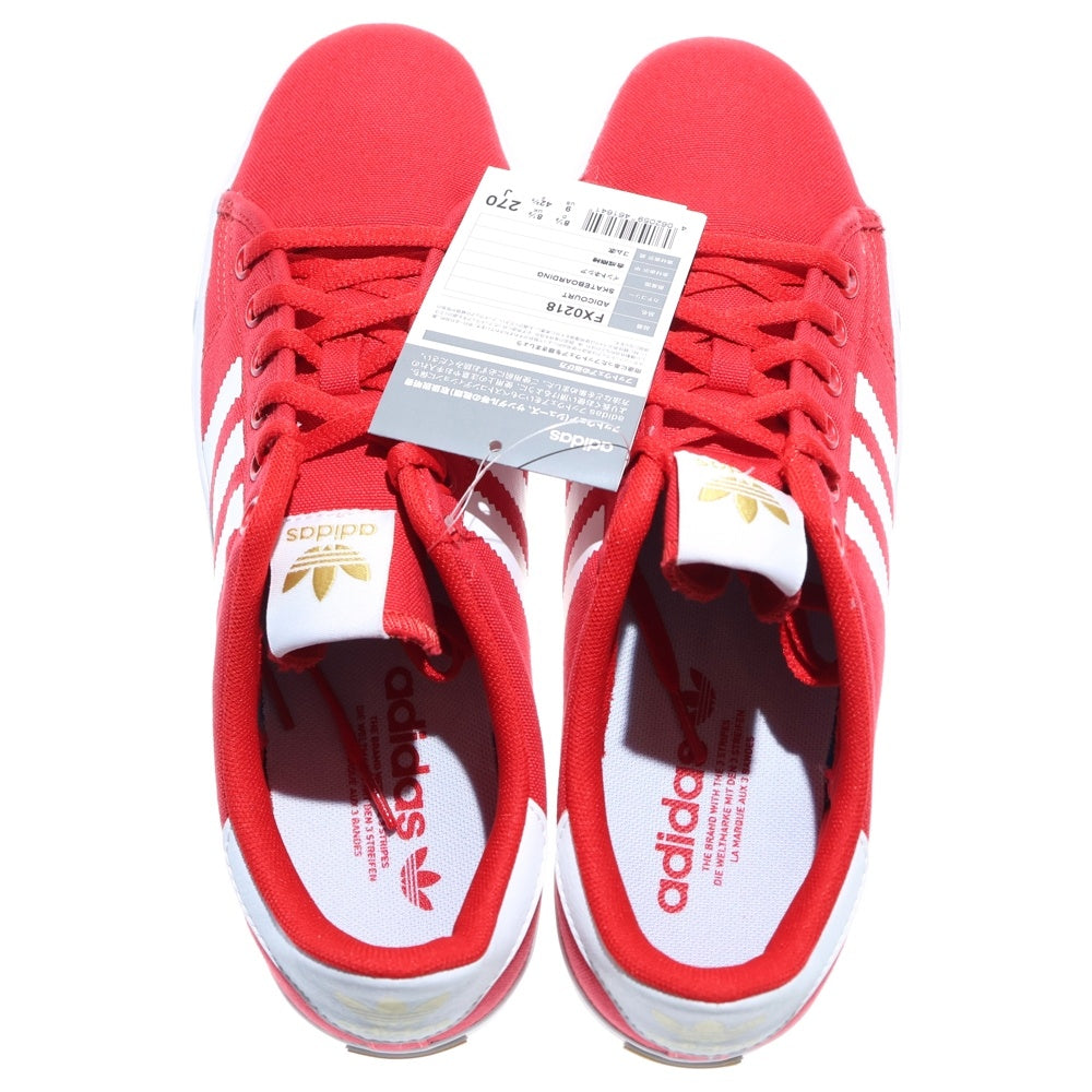 adidas(アディダス) ADICOURT アディコート キャンバスローカットスニーカー レッド/ホワイト US9/27cm FX0218