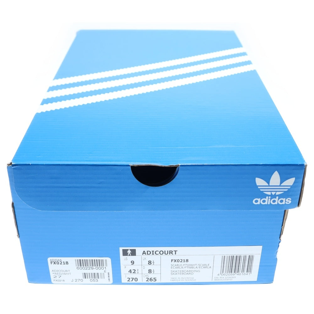 adidas(アディダス) ADICOURT アディコート キャンバスローカットスニーカー レッド/ホワイト US9/27cm FX0218