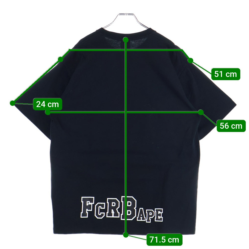 F.C.R.B./F.C.Real Bristol/FCRB(エフシーアールビー/エフシーレアルブリストル) ×A BATHING APE SHARK TEE ア ベイシング エイプ シャークプリント クルーネック半袖Tシャツ カットソー ブラック