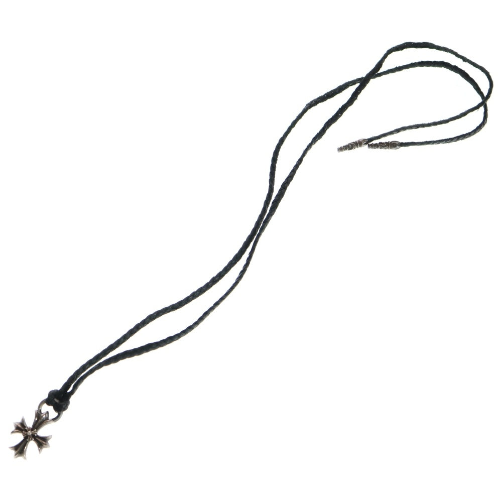 CHROME HEARTS(クロムハーツ) DBL CH PRS ダブル CHプラス ペンダント トップ スクロールレザーブレイド ネックレス ブラック/シルバー