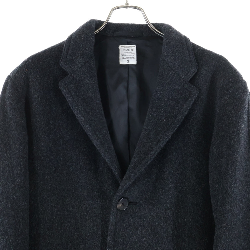 BEDWIN & THE HEARTBREAKERS(ベドウィンアンドザハートブレーカーズ) 日本製 ウールナイロン 3B チェスターコート ダークグレー