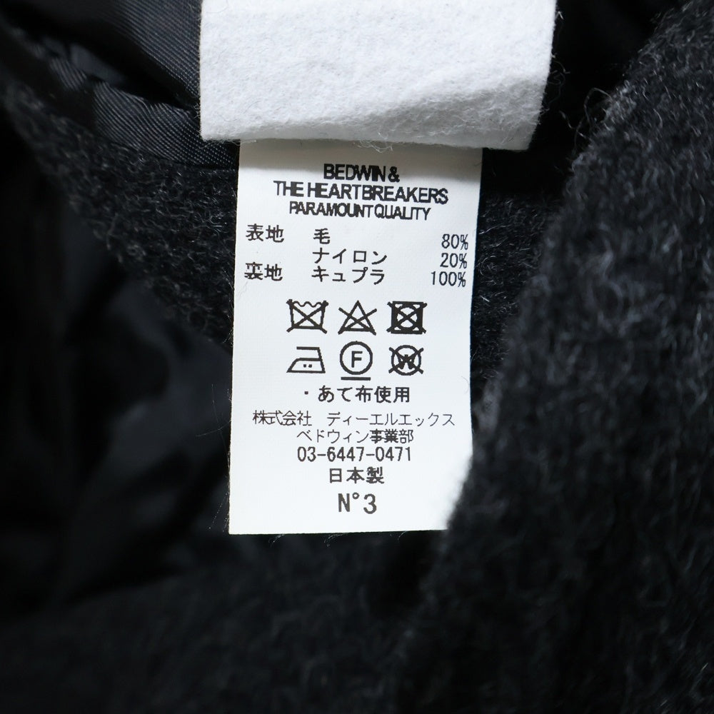BEDWIN & THE HEARTBREAKERS(ベドウィンアンドザハートブレーカーズ) 日本製 ウールナイロン 3B チェスターコート ダークグレー