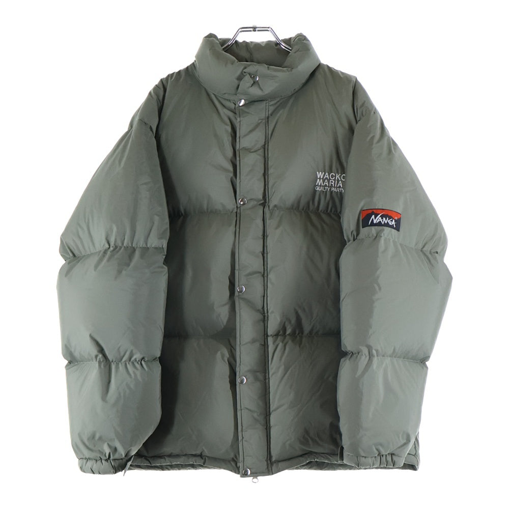 WACKO MARIA(ワコマリア) ×NANGA DOWN JACKET TYPE-1 ナンガ ロゴ刺繍 ジップアップ ダウンジャケット カーキ 23B76